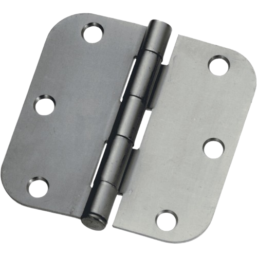 No. 3558 5/8-inch radius butt hinge in satin nickel