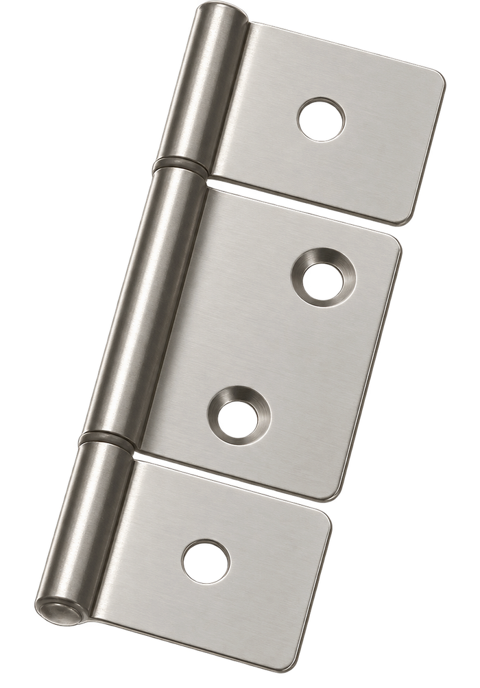 No. 1309 non-mortise hinge in satin nickel
