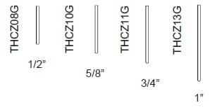 23 ga Headless Pins leg lengths and part numbers